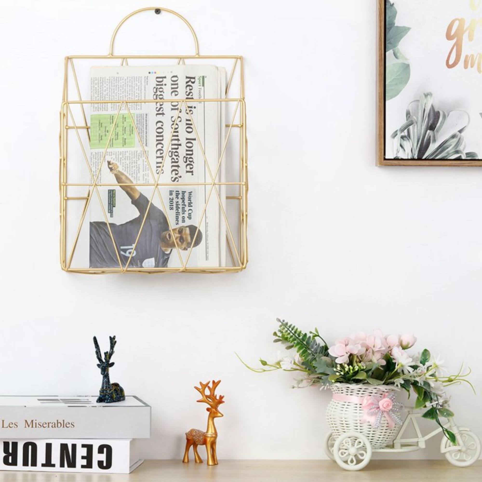 NEX™ Gold Wall-Mounted Metal Files Holder